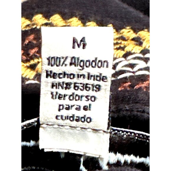 French Laundry Size Medium Black Cotton Tunic Top Embroidered Boho City Chic - Picture 8 of 11